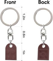 2 porte-clés en acrylique en forme de cœur, blocs de construction pour couples, cadeaux d'amour assortis, petit ami, petite amie, Noël