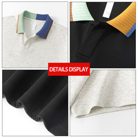 Chemise décontractée d'été personnalisée pour homme grande taille, 270 GSM, col color block, rayée, ample, respirante, anti-boulochage, à manches courtes