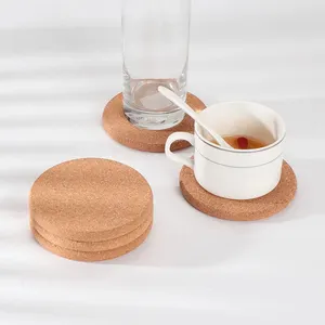 Custom Wholesale Natural Blank Sublimation Personalized Blank Square Round Cork Coasters