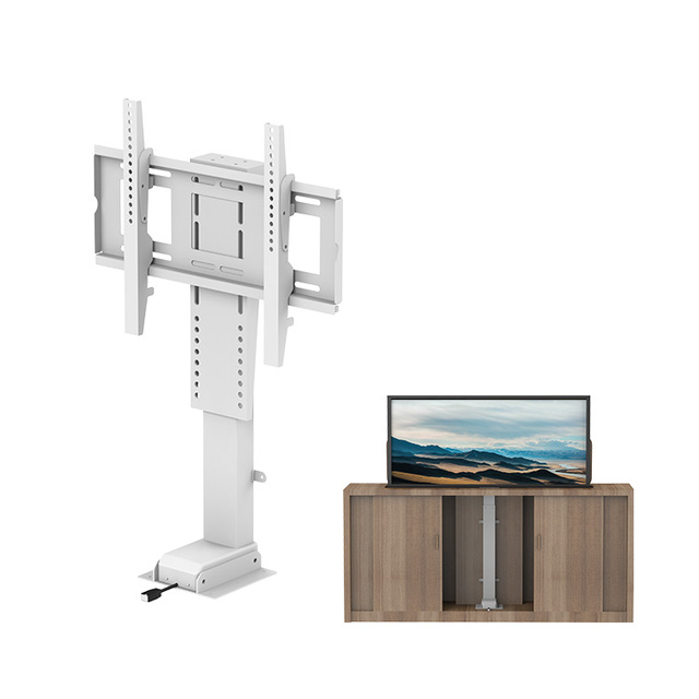 White Electric TV Lift Tv Elevator 220v for 32 to 70 Inch LCD TV Stand Tv Lift Mechanism Motorized with Remote Control