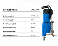 HILYIN DHCD405 - Taladro de Núcleo de 405 mm de Alta Resistencia con Pantalla Electrónica, Máquina de Perforación con Broca de Diamante para Construcción de Hormigón