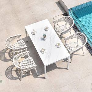 <span class=keywords><strong>Chaise</strong></span> de salle à manger en corde <span class=keywords><strong>tressée</strong></span> pour jardin, mobilier de plein air de style nordique, bistro, restaurant, bar à domicile - Product Image 6