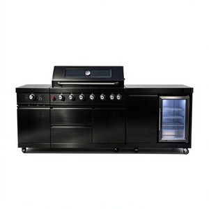 CE-gecertificeerde custom <span class=keywords><strong>outdoor</strong></span> keukenset met 6 branders, SS304 gaspropaan, ingebouwde barbecue, buitenbar, BBQ-eilandgrill - Product Image 1