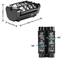 Mini projecteur LED araignée rotatif Base Disco 8x3W DMX512, faisceau LED mobile pour scène, DJ, bar, club