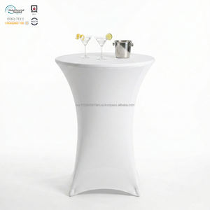 Housse de table extensible en spandex noir de 72 pouces, imperméable, écologique et facile d'entretien pour banquet - Product Image 1