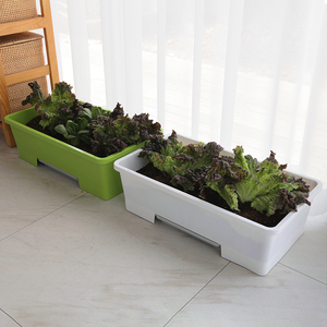 Pot de fleurs en PP blanc biologique, jardinière moderne pour plantes d'intérieur et d'extérieur, léger et décoratif pour la maison et le jardinage - Product Image 5