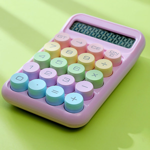 Calculatrice scientifique miniature Bonvada Macaron colorée, alimentée par piles, cylindrique, affichage 12 chiffres - Product Image 4