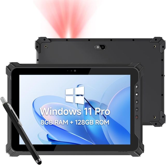 New Intel 10.1" Rugged Windows Tablet Barcode Scanner Honeywell N4680 Scan Engine 1D/2D QR 128MB Memory IP65 Industrial Tablet