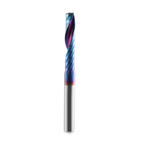 Fraise à rainurer simple en carbure HRC55, revêtement bleu, importée 3A, coupe ascendante, OEM HOZLY pour MDF, acrylique, PVC