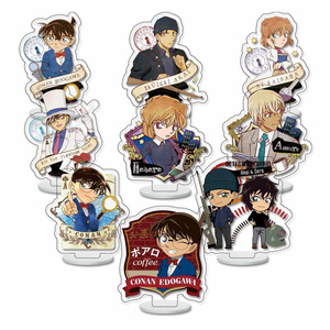 9 unids/set <span class=keywords><strong>Detective</strong></span> <span class=keywords><strong>Conan</strong></span> Kudou Shinichi Mouri Ran accesorios figura plástico artesanía acrílico Anime soporte placa - Product Image 1