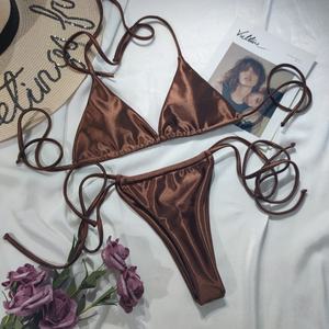 Ensemble de bikinis personnalisés, maillots de bain de luxe, maillot de bain pour filles, bikinis micro mini en soie extrêmement sexy, vêtements de plage pour femmes - Product Image 2