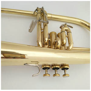Rendimiento profesional Principiante B-Flat Trompeta Frugalhorn Instrumento de superficie de laca dorada de tono de latón - Product Image 3