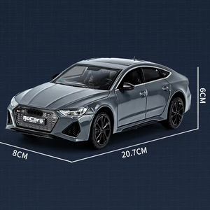 Modèle de voiture en alliage 1/24 RS7 version piste, moulage sous pression haute précision, jouet à rétrofriction avec roues, collection, décoration, effets sonores et lumineux - Product Image 5