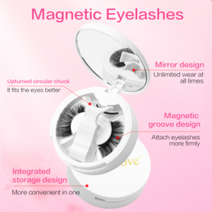 Cils magnétiques 3D 6mm-10mm, cils naturels et vaporeux, réutilisables, sans colle, kit de cils magnétiques avec fixateur et miroir - Product Image 4