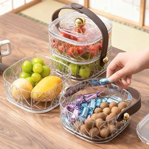 Fruit Basket Rectangle With Lid Modern Design For Living Room Party Snack Storage - Product Image 2