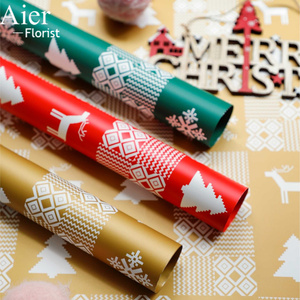 Aierflorist Mới Nhất Giáng Sinh Vui Vẻ Giấy Gói Không Thấm Nước Hoa Giấy Gói Cho Món Quà Giáng Sinh Bao Bì Trang Trí - Product Image 3
