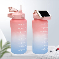 Bouteille d'eau de sport minimaliste écologique de 64 oz avec couvercle porte-téléphone à ouverture directe pour usage unisexe