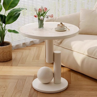 Table d'appoint créative pour bureau, petite table ronde, table basse de salon, table de chevet artistique blanche pour chambre, petite table à usage domestique