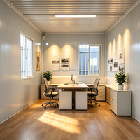 Bureau conteneur modulaire préfabriqué en acier blanc beige, grand espace, à assembler rapidement, pour hôtel, entreprise, salle de réception