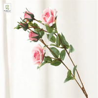 Vente chaude 6 Têtes Artificielle Soie Rose Fleur Pièce Maîtresse Fleur Pour La Maison Festival Décoration Fête De Mariage