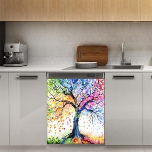 Housse magnétique réutilisable pour réfrigérateur en nacre motif Arbre de Vie, décor de cuisine et maison, personnalisable - Product Image 5