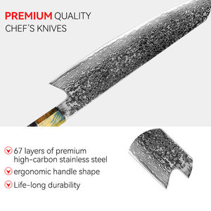 Profesional 8 pollici di lusso Vg10 forgiato 67 strati cucina cucina Chef coltello damasco Kiritsuke coltello - Product Image 5