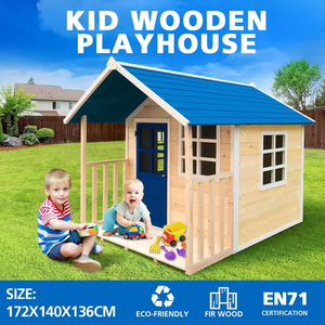 Casetta in Legno per Bambini Artigianale di Alta Qualità, Personalizzabile ed Ecologica, con Balcone, per Esterni - Product Image 1