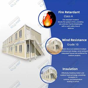 Casa Contenedor Apilable <span class=keywords><strong>de</strong></span> 2 Pisos, Lujosa, Prefabricada, <span class=keywords><strong>de</strong></span> Acero, para Oficina, Vivienda Temporal, Resistente al Viento - Product Image 6