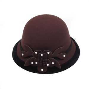 Wholesale <strong>Cheap</strong> Price Mix Color Stock High Quality Fashion Lady <strong>Bucket</strong> <strong>Hats</strong> Woolen Cloche Vintage Bowler <strong>Hat</strong> - Product Image 5