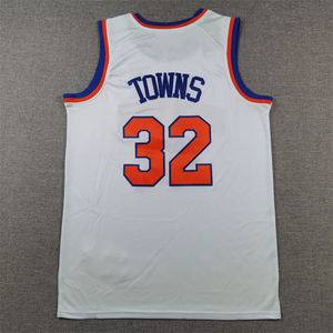 2025 Yüksek Kaliteli Basketbol Erkek İşlemeli Dikişli Siyah Mavi Formalar # 3 Josh Hart ve # 32 Karl-Anthony Towns Knicks Forması - Product Image 5