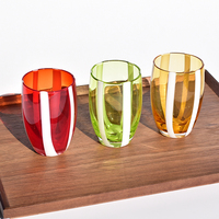 Fabricant de tasses en verre, 300ml, en porcelaine blanche, à rayures, pour l'eau, le whisky et la verrerie