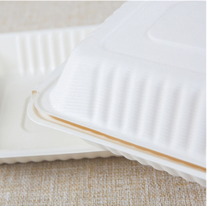Peralatan makan Sugarcane Bagasse kotak makanan setup stabil bubur makanan wadah - Product Image 3