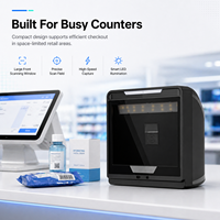Lecteur de codes-barres USB omnidirectionnel CMOS haute performance pour bureau, mains libres, lecture QR 1D 2D, détection automatique pour le commerce de détail