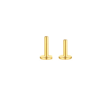 CANNER Poste de Labret Roscado de Plata de Ley 925 Dorado de 16G con Parte Trasera Plana de 5mm, 6mm, 8mm para Joyería de Piercing - Product Image 1
