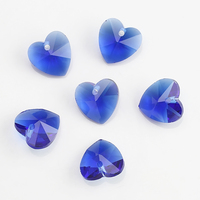 Zhubi 14mm amour coeur perles de verre diverses perles de cristal colorées pour la fabrication de bijoux Transparent Multi couleurs pendentif lustre