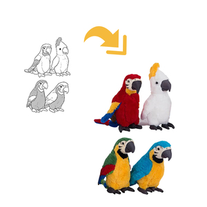 Peluche <span class=keywords><strong>Pappagallo</strong></span> Simulato, Giocattolo di Peluche a Forma di Uccello, Imbottitura in Cotone PP, Logo Personalizzato, Souvenir per Eventi, Regalo di Compleanno, Decorazione per Festività - Product Image 2