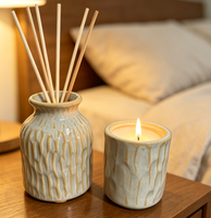 Petit vase en céramique vintage avec glaçure dégradée, bouteille diffuseur de parfum pour la décoration de la chambre et de la salle de bain