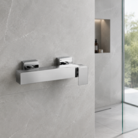 Mitigeur de douche mural en laiton massif chromé poli, poignée unique, design géométrique moderne pour salle de bain