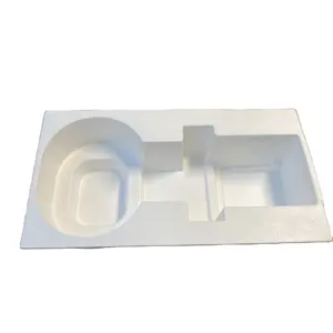 定制可堆肥成型纸浆插件替代成型塑料盒环保包装可持续纸浆包装