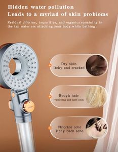 إكسسوارات حمام بدش محمول متعدد الوظائف برأس لهطول الأمطار قابل للتعديل من الجانبين عالي الضغط - Product Image 3