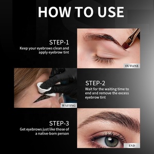 Kit de teinture pour sourcils en gel 2 couleurs, brun clair, brun foncé, imperméable, <span class=keywords><strong>semi</strong></span>-<span class=keywords><strong>permanent</strong></span>, teinture pour cils - Product Image 5
