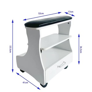 Luxury Modern Wood Pedicure <b>Stool</b> with Wheels Salon Furniture Nail Trolley Cart Manicure & Footbath <b>Stool</b> for Hotel <b>Bathroom</b> Use - Product Image 4