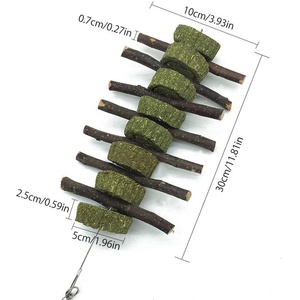 Small Animal <strong>Toy</strong>, <strong>Pet</strong> Snack <strong>Toy</strong> with Grass Cake, Apple Wood Chewing Sticks Natural Grass Ball <strong>Rabbit</strong> Hamster Guinea Pig - Product Image 3