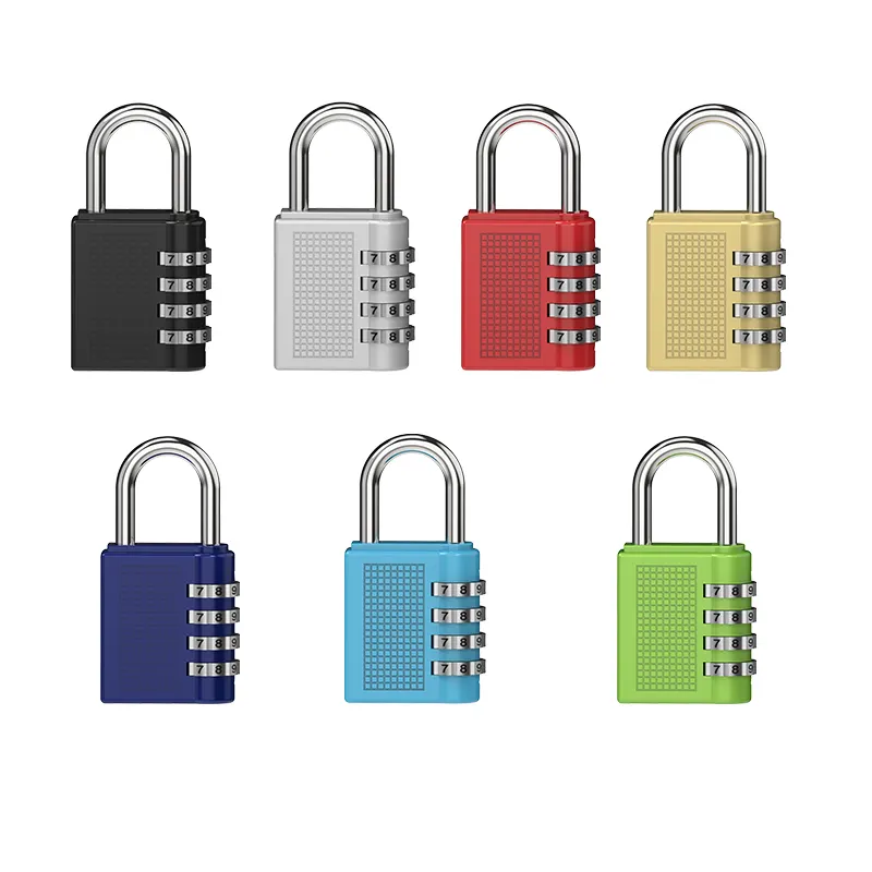 Cadeado de bloqueio de segurança com código de 4 dígitos, cadeado grande quadrado pesado com logotipo personalizado, cadeado de 4 dígitos