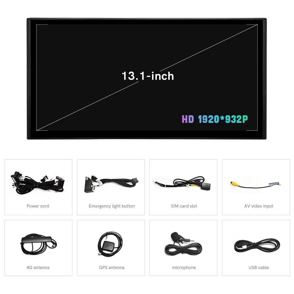 Hot Zlh 12.3 Inch 1920*932P Android 13 Screen Car AUTO Carplay For Audi Q5 2009 2016 2017 Multimedia Radio Wifl 4G Gps Fm Bt