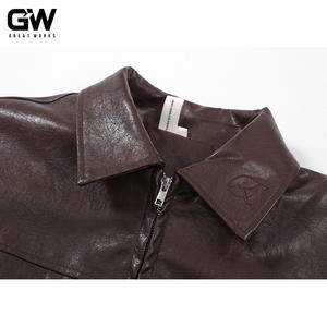 سترة بومبر أصلية 100% من الجلد الطبيعي طراز A1 للجنسين، بياقة واقفة على الطراز الياباني، تصميم نحيف بتقنية الغسيل، مناسبة للشتاء - Product Image 6