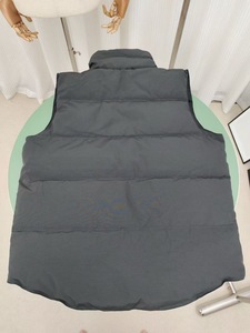Gilet matelassé en laine chaud pour homme, coupe-vent, décontracté, noir, grande taille, col montant, sans manches, pour l'extérieur - Product Image 6