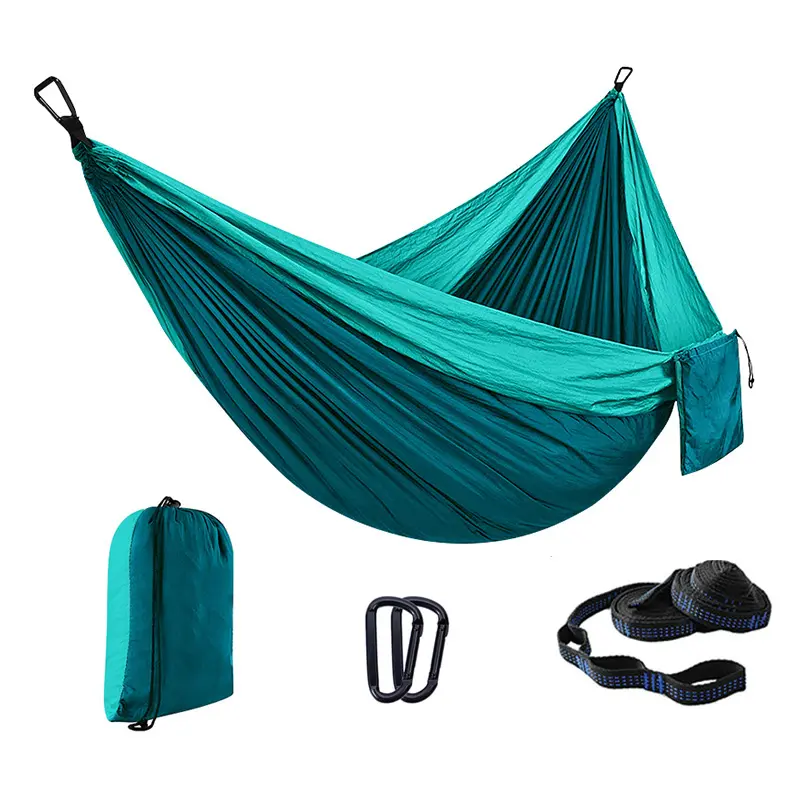 Fast Delivery Single or Double Camping Supplies Nylon Hammock Fabric With Tie Straps