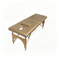 Table de massage portable en 2 sections avec pieds en bois, pliable, pour clinique et salon