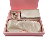 Ensemble 100% pure soie de mûrier, taie d'oreiller et masque de nuit en soie brodée sur mesure, et chouchou en soie.